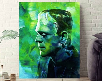 Frankenstein's Monster Wall Art, Canvas, Artwork, Art Print, Home Decor, Painting