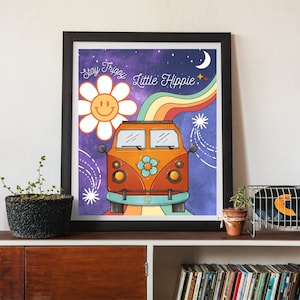 Stay Trippy Little Hippie, Hippie Van Poster, Hippie Room Decor, Vintage Hippie Art, Hippie Gifts, Wall Art, Artwork, Art Print, Poster