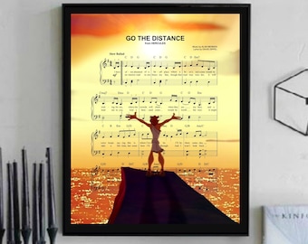 Partitura de Hércules: Recorre la Distancia, Arte de pared, Lienzo, Obra de arte, Impresión artística, Decoración del hogar, Póster, Pintura