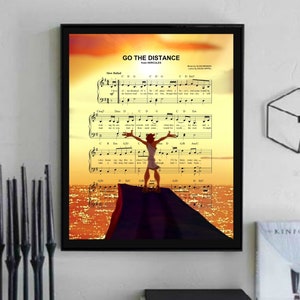 Hercules Go the Distance Sheet Music Wall Art, Canvas, Artwork, Art Print, Home Decor, Poster, Painting