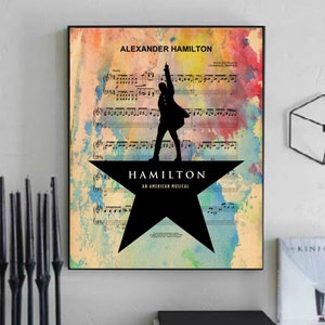 Hamilton Alexander Hamilton Sheet Music Wall Art, Canvas, Artwork, Art Print, Home Decor, Painting