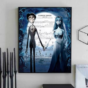 コープスブライド楽譜 ウォールアート、キャンバス、アートワーク、アートプリント、室内装飾、絵画