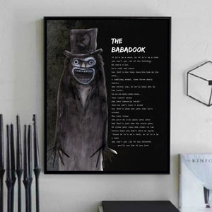 The Babadook with Poem Wall Art, Canvas, Artwork, Art Print, Home Decor, Painting, Poster