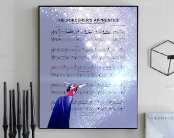 Mickey Mouse Fantasia, Sorcerer’s Apprentice Wall Art, Toile, Œuvre d’art, Impression d’art, Décoration intérieure, Affiche