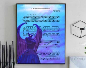 A Night on Bald Mountain Sheet Music Fantasia Wall Art, Canvas, Artwork, Art Print, Home Decor, Painting