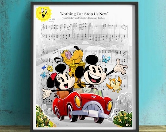 Mickey and Minnie Runaway Railway Wall Art, Canvas, Artwork, Art Print, Home Decor, Wedding Anniversary Gift