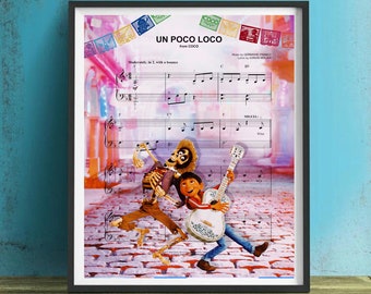 Coco Wall Art, Tela, Opere d'arte, Stampa d'arte, Decorazioni per la casa, Un Poco Loco Regalo spartiti