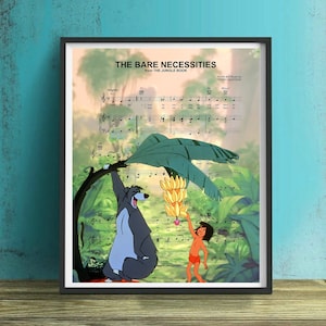 Jungle Book Wall Art, Canvas, Artwork, Art Print, Home Decor, The Bare Necessities Sheet Music Painting