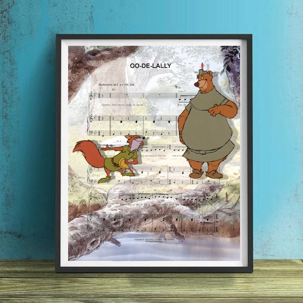Robin Hood Disney Oo De Lally Sheet Music Wall Art, Painting, Canvas, Poster, Painting Artwork
