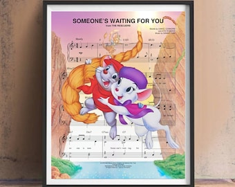 Rescuers Down Under Someone's Waiting for You Noter Väggkonst, Målning, Canvas, Poster, Målningskonstverk