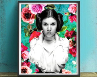 Princess Leia Wall Art, Canvas, Artwork, Art Print, Home Decor, Star Wars Painting