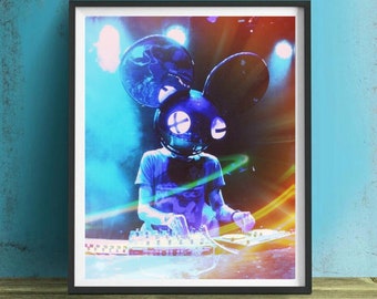 Deadmau5 Wall Art, Canvas, Artwork, Art Print, Home Decor, EDM Painting