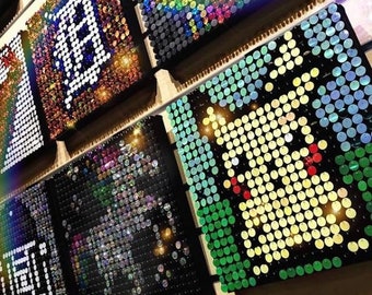 Sequin Pixel Art Craft Kit - Do-It-Yourself Wall Art - Create Anything You Wish & Change Whenever