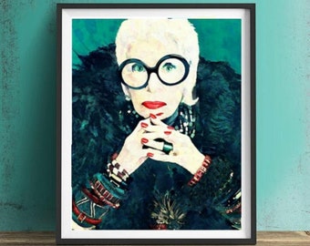 Iris Apfel Wall Art, Canvas, Artwork, Art Print, Home Decor, Gift
