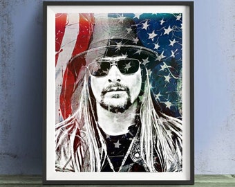 Kid Rock Wall Art, Canvas, Artwork, Art Print, Home Decor, Painting