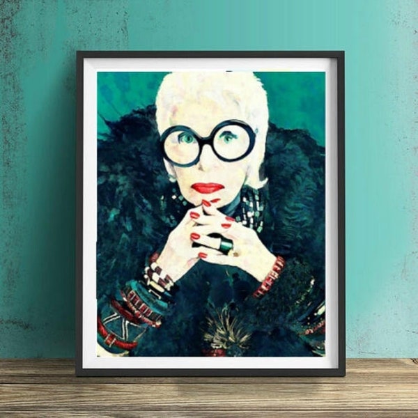 Iris Apfel Wall Art, Canvas, Artwork, Art Print, Home Decor, Gift