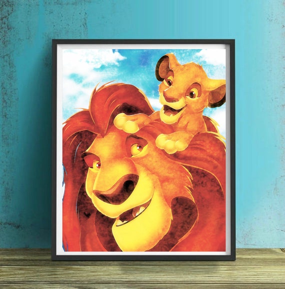 Affiche Roi Lion Impression Lion King décoration murale Roi Lion  illustration Nursery art V686
