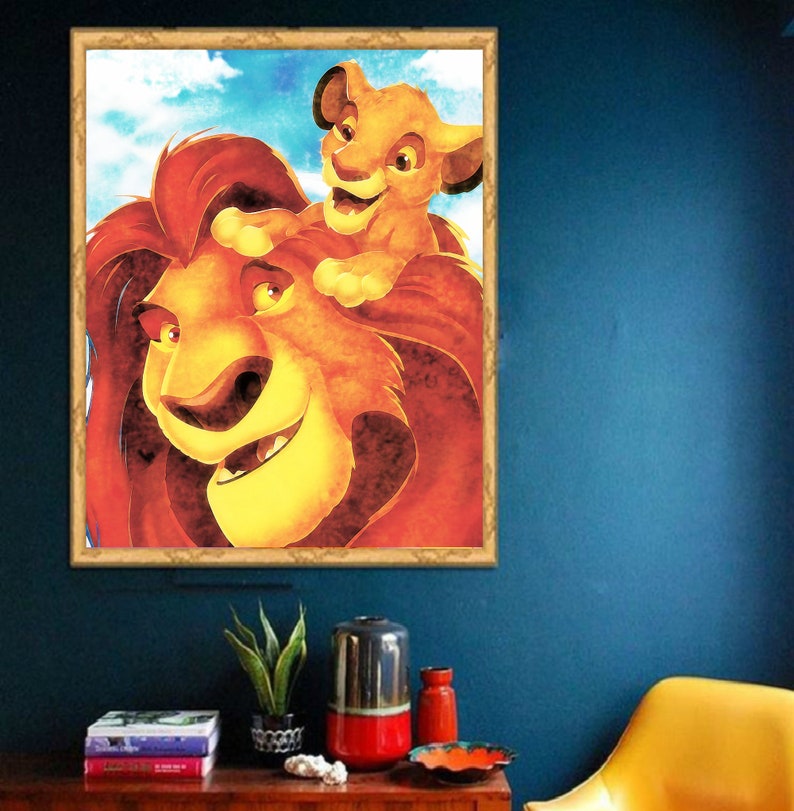Lion King Wall Art Canvas Artwork Art Print Home Decor Etsy