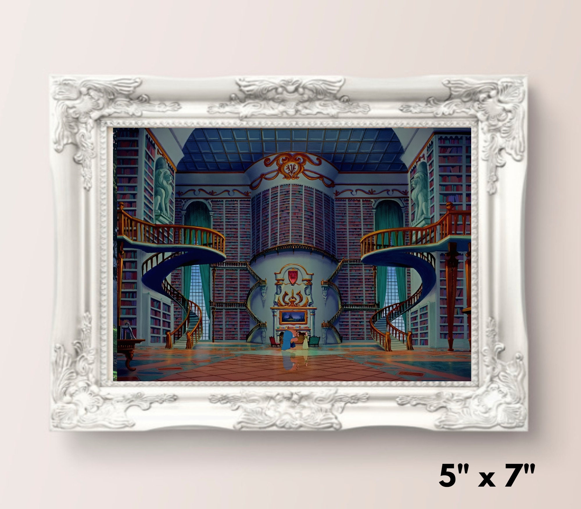 Belle's Library Scene From Beauty and the Beast Fine Art Wall Art ...