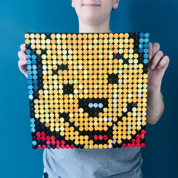 Winnie The Pooh Sequin Pixel Art Craft Kit Do It Yourself Etsy