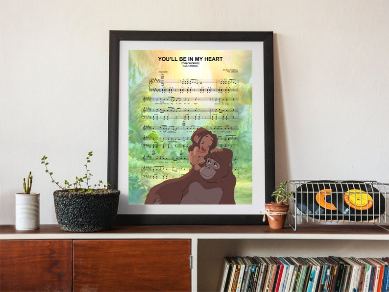 Tarzan You'll Be in My Heart Sheet Music Wall Art, Canvas, Artwork, Art ...