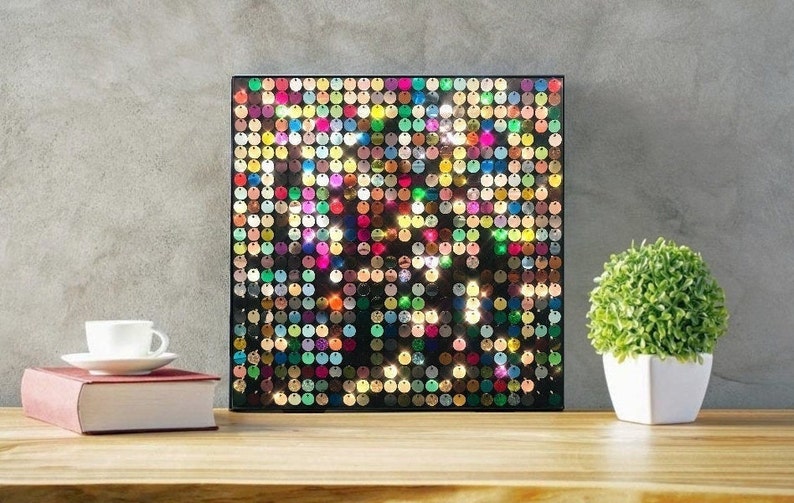 Sequin Shimmer Board Craft Kit Do-It-Yourself Wall Art Create Your Own from over 100 Colors image 1