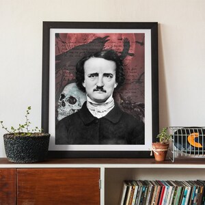 Edgar Allan Poe Raven Poem Wall Art, Canvas, Artwork, Art Print, Home ...