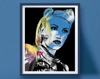 Gwen Stefani Wall Art, Canvas, Artwork, Art Print, Home Decor, Painting
