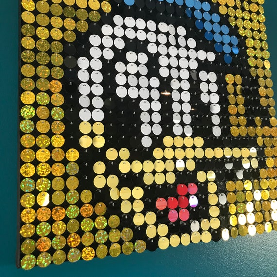 Donald Duck Sequin Pixel Art Craft Kit Do It Yourself Wall Etsy