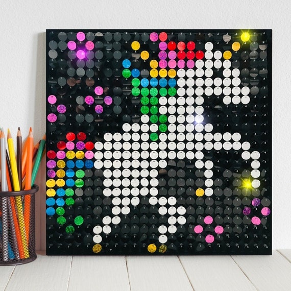 Unicorn Sequin Pixel Art Craft Kit Do-it-yourself Wall Art 