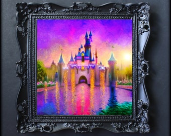 Castillo de Cenicienta Bellas Artes Pintura, Arte Mural, Lienzo, Obras de Arte, Cartel, Decoración del hogar, Impresión, Regalo