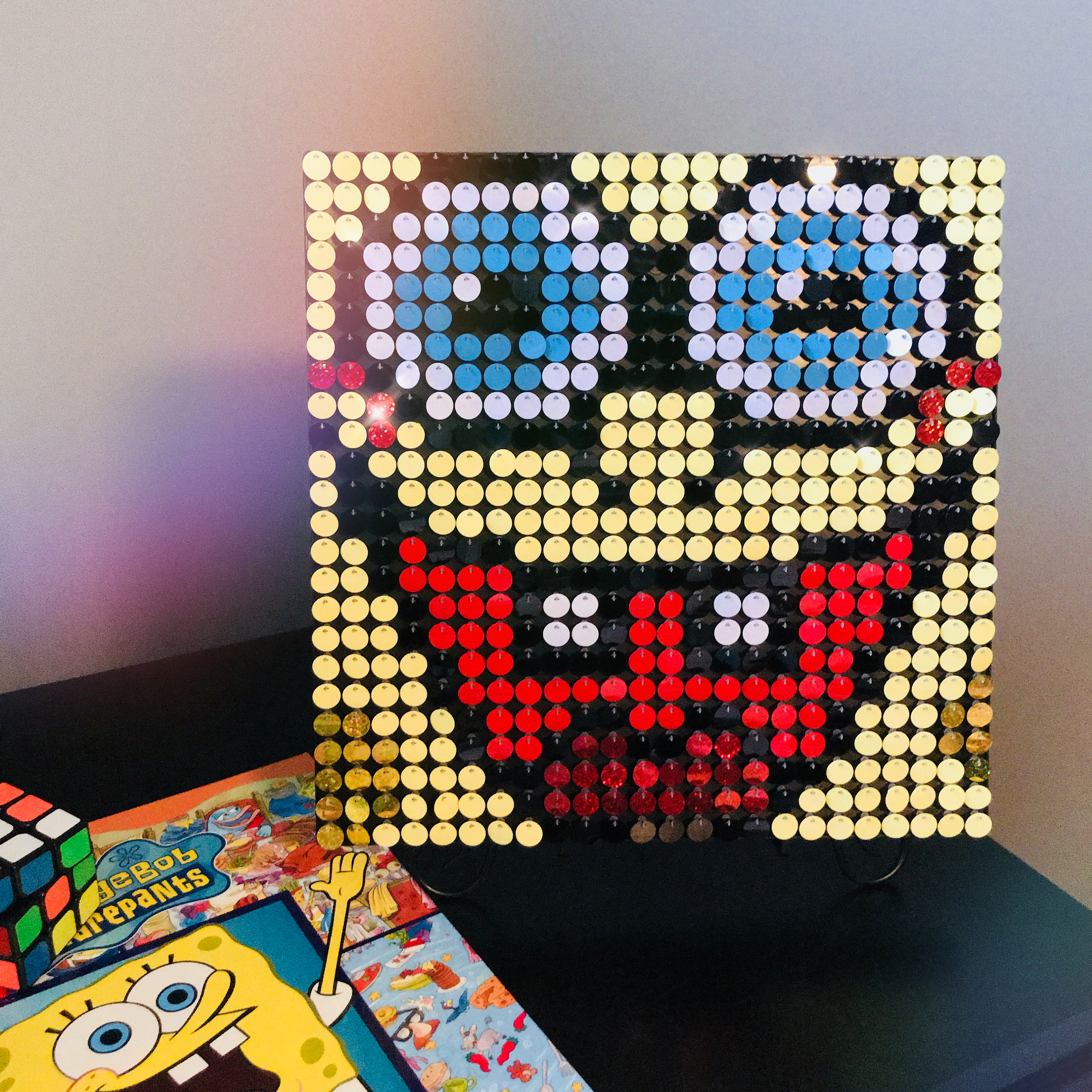 Donald Duck Sequin Pixel Art Craft Kit Do-it-yourself Wall 