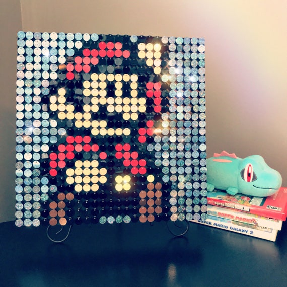Super Mario Sequin Pixel Art Craft Kit Do-it-yourself Wall Art 