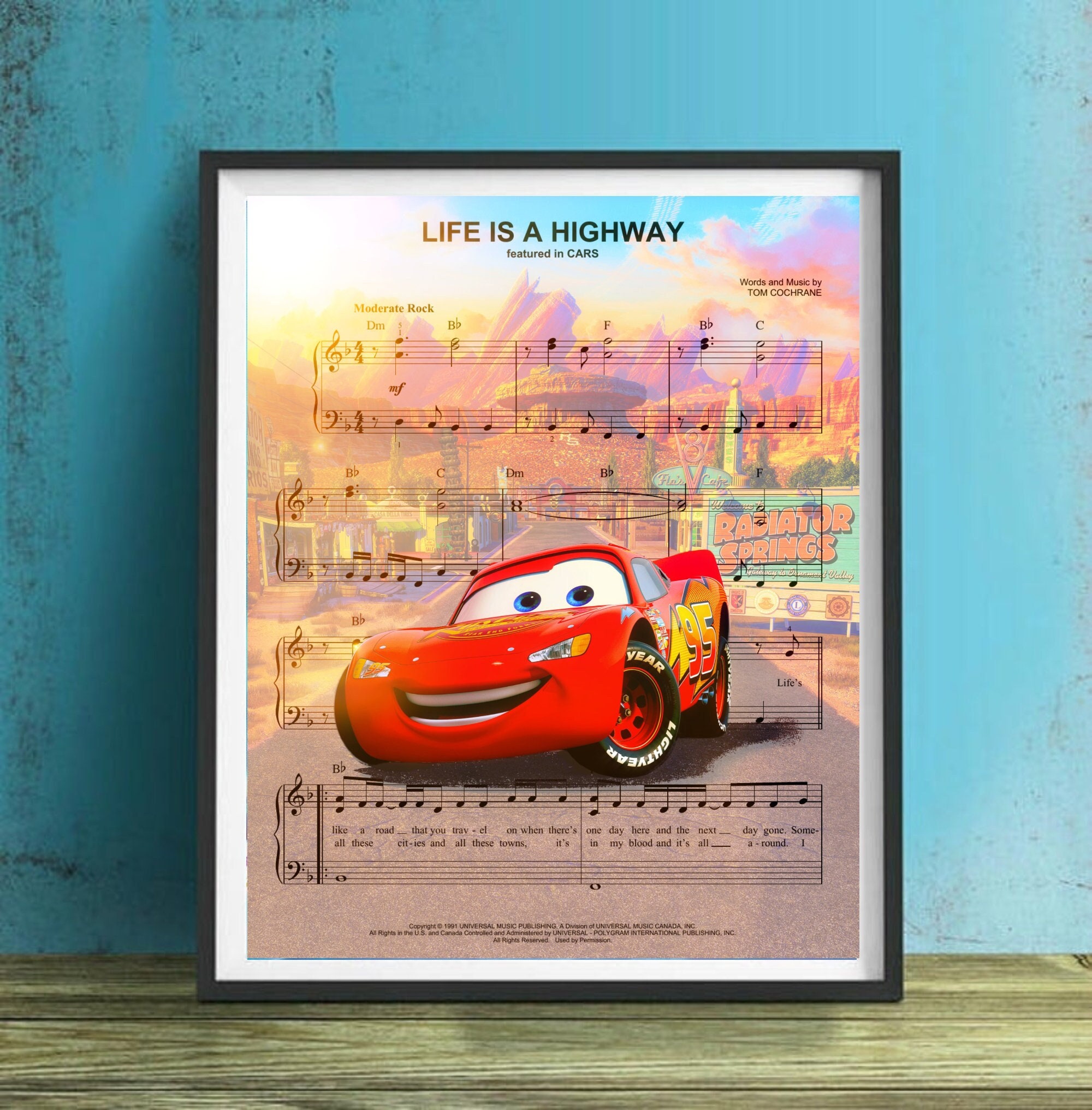 Cars Lightning Mcqueen Wall Art Canvas Artwork Art Print Etsy