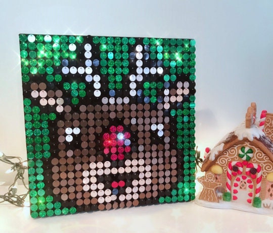 Butterfly Sequin Pixel Art Craft Kit Do-it-yourself Wall Art 