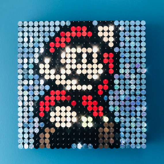 Super Mario Sequin Pixel Art Craft Kit Do-it-yourself Wall Art 