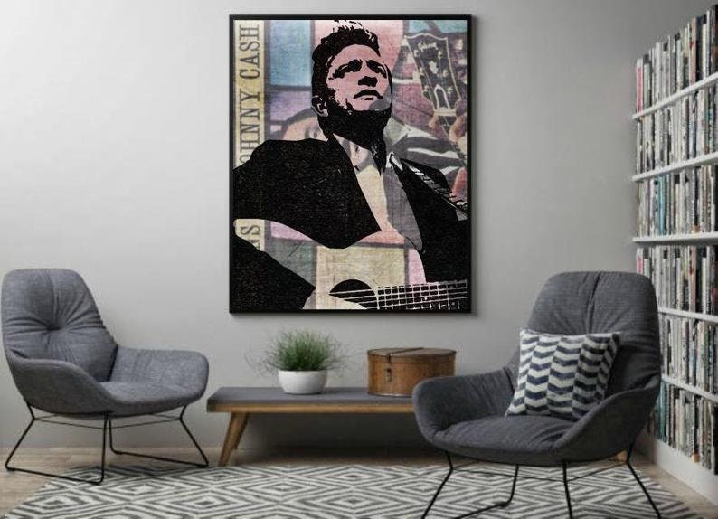 Johnny Cash Wall Art Canvas Artwork Art Print Home Decor - Etsy