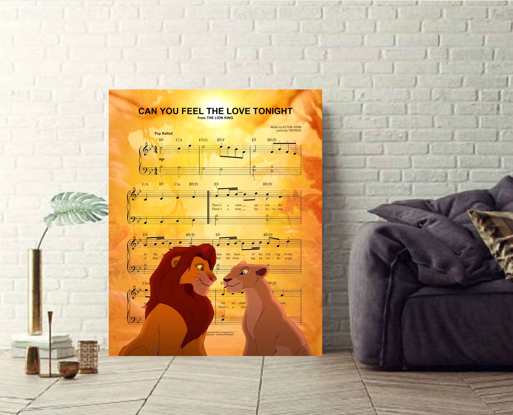 Lion King Wall Art Canvas Artwork Art Print Home Decor Etsy