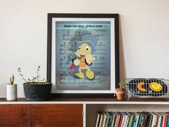 Jiminy Cricket When You Wish Upon A Star Sheet Music Wall Art