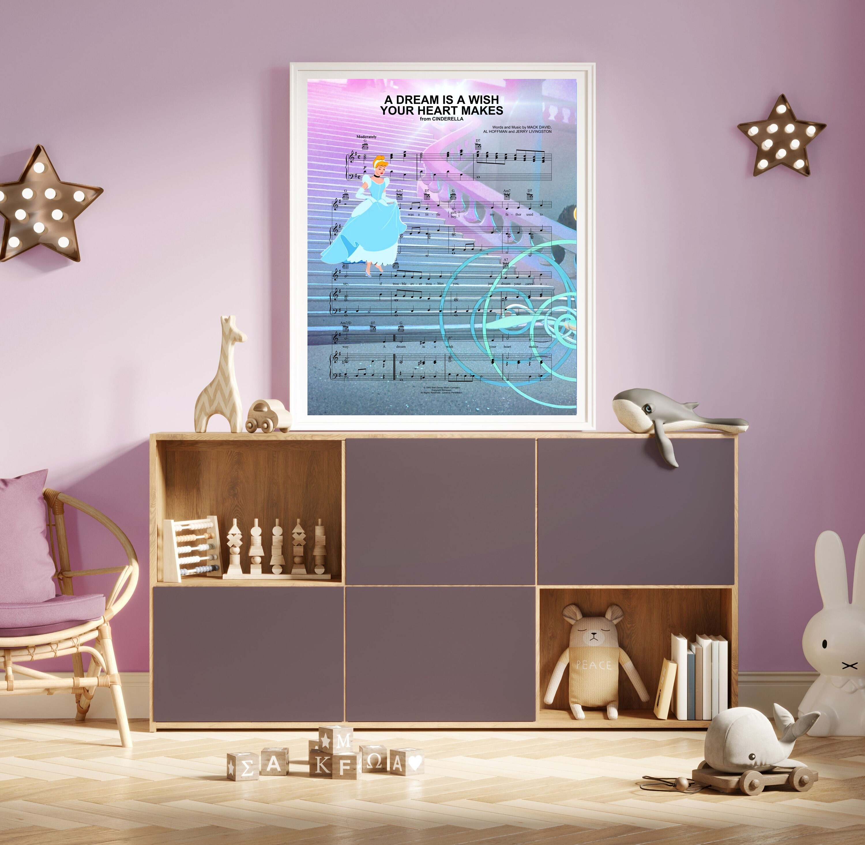 Cinderella A Dream is a Wish Your Heart Makes Sheet Music Wall Art