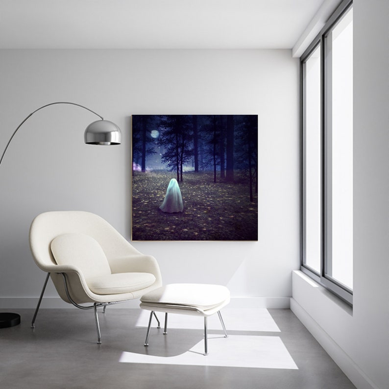 Ghosts in Woods Fine Art Painting, Wall Art, Canvas, Artwork, Poster, Home Decor, Gift image 5