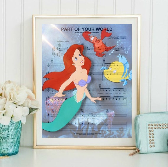 Little Mermaid Wall Art Canvas Artwork Art Print Home | Etsy