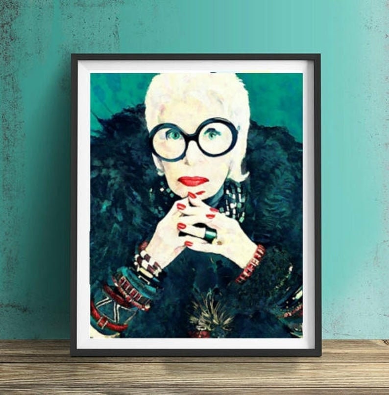 Iris Apfel Wall Art, Canvas, Artwork, Art Print, Home Decor, Gift 