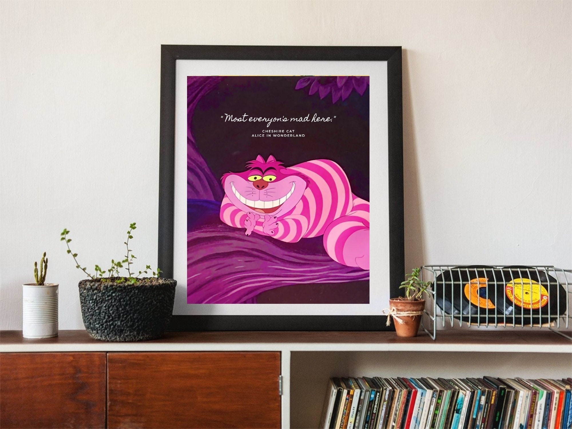 Cheshire Cat Mad Here Wall Art, Canvas, Artwork, Art Print, Home
