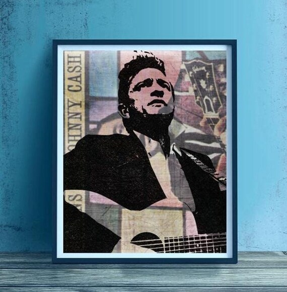 Johnny Cash Wall Art Canvas Artwork Art Print Home Decor Etsy