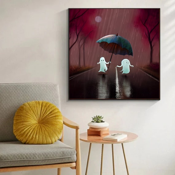 Ghosts in the Rain Fine Art Painting, Wall Art, Canvas