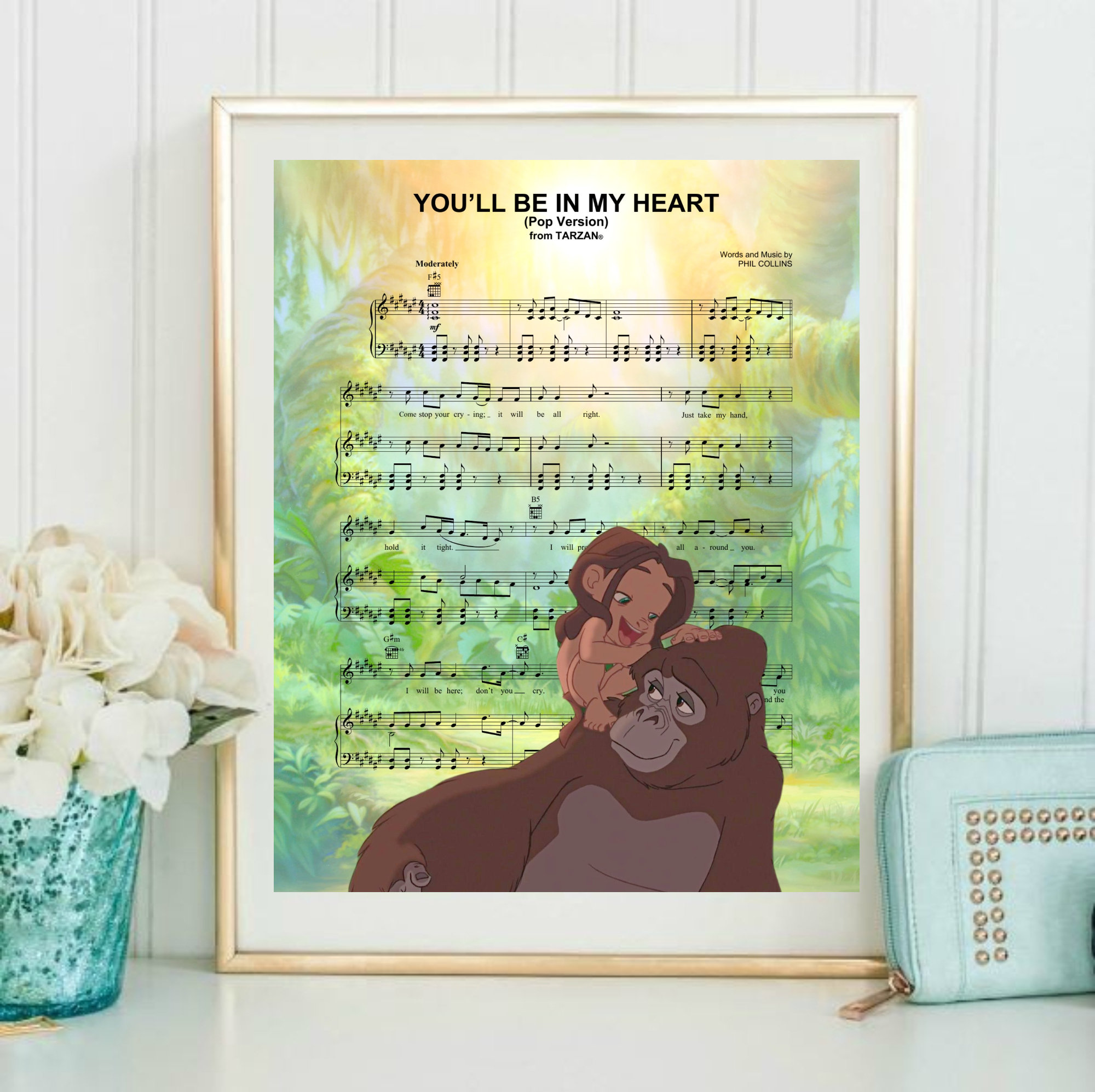 Tarzan You Ll Be In My Heart Deutsch Tarzan You'll Be in My Heart Sheet Music Wall Art Canvas - Etsy