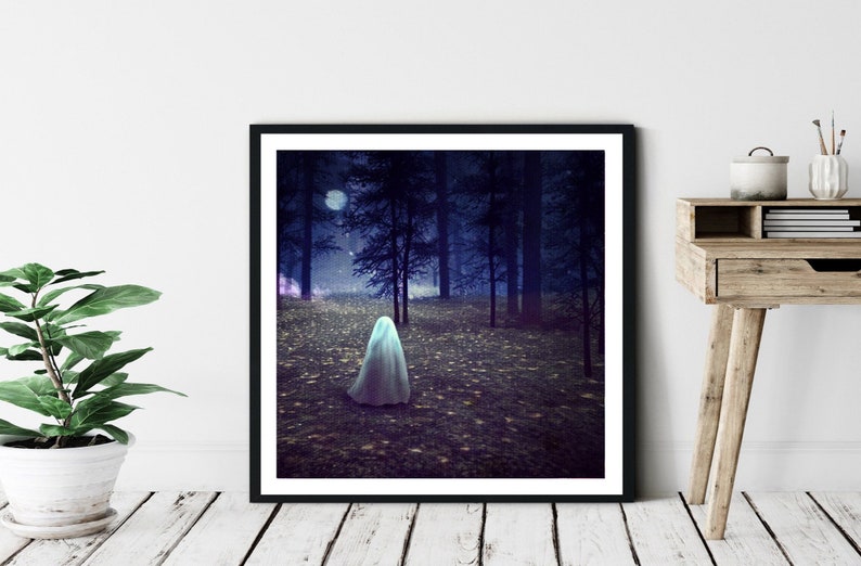 Ghosts in Woods Fine Art Painting, Wall Art, Canvas, Artwork, Poster, Home Decor, Gift image 2