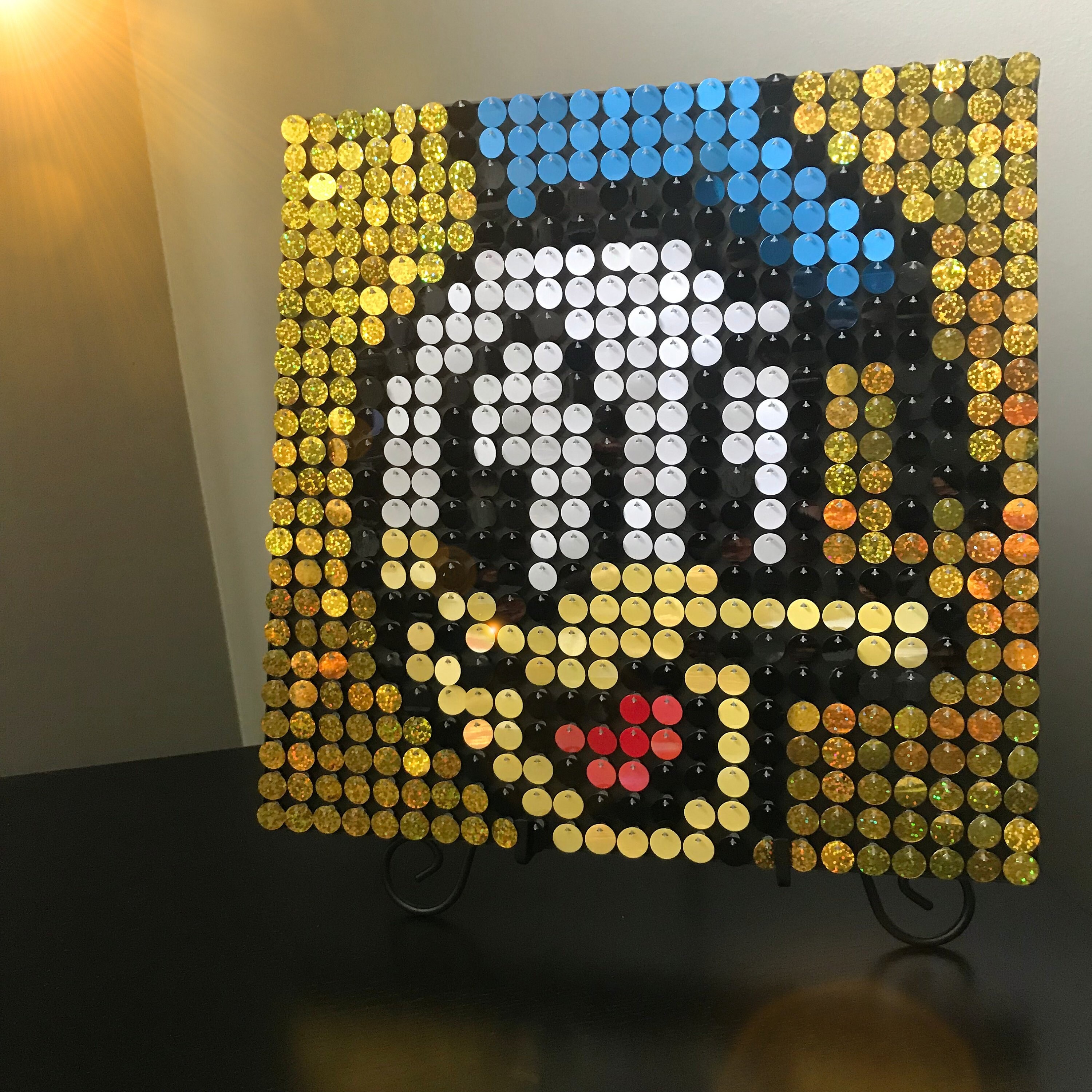 Donald Duck Sequin Pixel Art Craft Kit Do It Yourself Wall Etsy