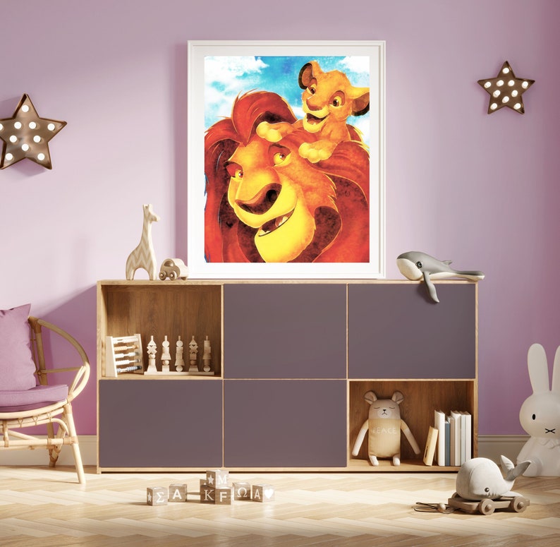 Lion King Wall Art Canvas Artwork Art Print Home Decor Etsy